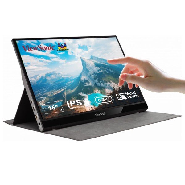 ViewSonic TD1655 16" FHD IPS Portable Touch Monitor Metallic Silver