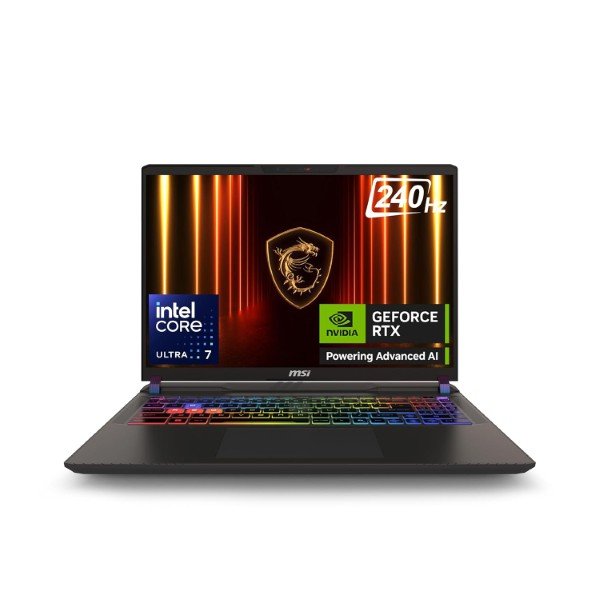 MSI Vector 17 HX AI A2XWHG-206IN Intel Core Ultra 9 285HX, 32GB DDR5-6400, 2TB NVMe SSD), NVIDIA GeForce RTX 5070 Ti Laptop GPU,12GB GDDR7, 17" QHD+(2560 x 1600),24-Zone RGB Gaming Keyboard with Copilot Key, Windows 11 Home, 2-Year Warranty.