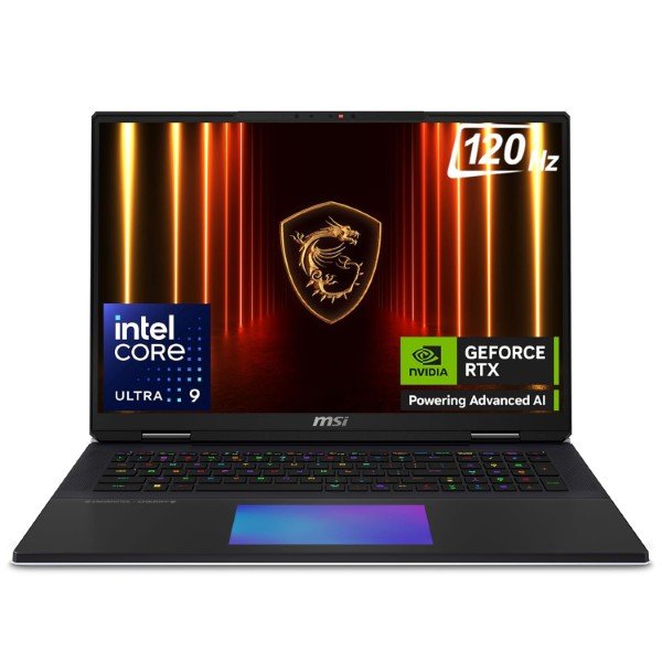MSI Titan 18 HX AI,Intel Series 2 Core Ultra 9 285HX,46CM UHD+ MiniLED 120Hz Gaming Laptop(96GB/6TB NVMe SSD/Windows 11 Home/GeForce RTX 5090,GDDR7 24GB/Core Black/3.6Kg), A2XWJG-297IN