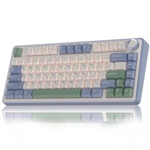 AULA F75 75% Wireless Mechanical Keyboard | Hot Swappable | Pre-lubed Linear Switches | RGB Backlit | 2.4GHz/Type-C/Bluetooth Gaming Keyboard (Cedar Green, Ice Vein Switch)