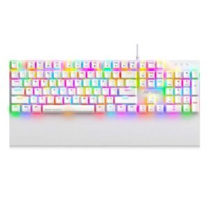 Ant Esports MK4100 RGB Mechanical Wired Gaming Keyboard Hot-Swappable Per-Key RGB Brown Outemu Switches (White)