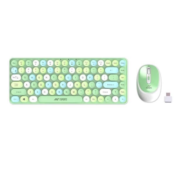 Ant Esports WKM33 Wireless Keyboard and Mouse Combo (Apple Green)