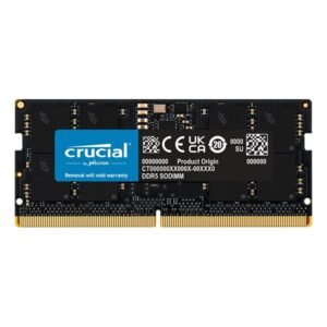 Crucial RAM 16GB (1 X 16GB) DDR5 4800MHz CL40 SODIMM Laptop Memory (CT16G48C40S5,Black)