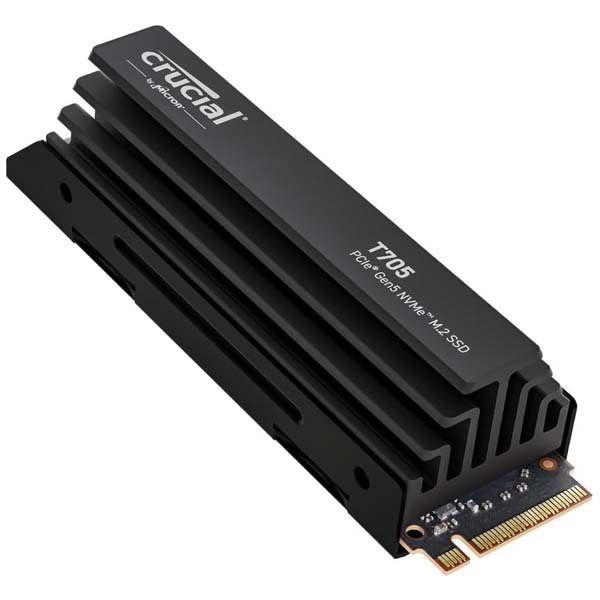 Crucial T705 2TB NVMe PCIe 5.0 M.2 Internal SSD with Heatsink