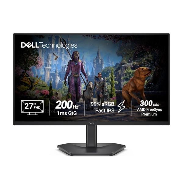 Dell SE2725HG 27" FHD IPS Gaming Monitor, 200Hz Refresh, 3side narrow bezels, 1ms GtG, AMD FreeSync Premium, HDR 10, 300nits, 1000:1 Contrast, 99% Srgb, Tilt, 2*HDMI 2.1 TDMS(supports HDMI VRR),DP 1.4