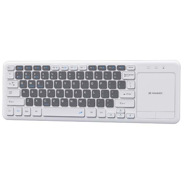 Hammok Otto Multi Device Wireless + Bluetooth Keyboard With Touch Pad (White)