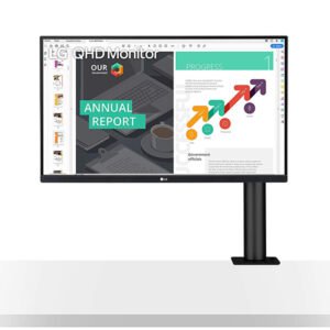 LG 27QN880-B 27" QHD (2560x1440) Ergo IPS Monitor with HDR 10 Compatibility and USB Type-C Connectivity, Black