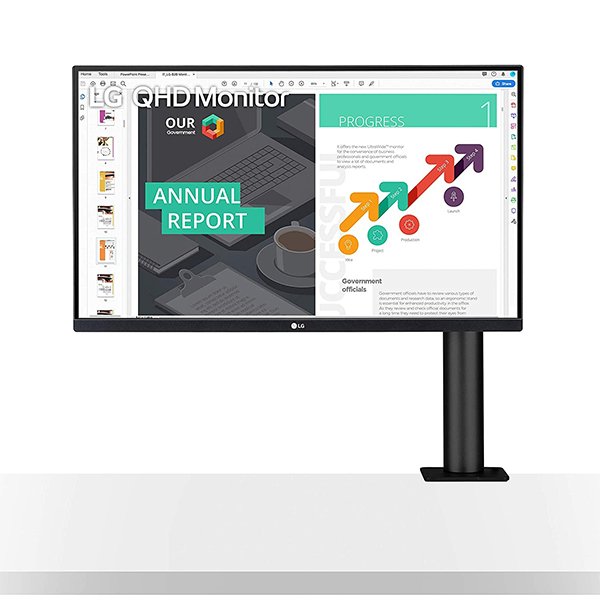LG 27QN880-B 27" QHD (2560x1440) Ergo IPS Monitor with HDR 10 Compatibility and USB Type-C Connectivity, Black