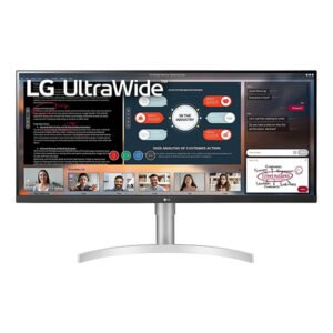LG 34WN650-W UltraWide Monitor 34" 21:9 FHD (2560 x 1080) IPS Display, VESA DisplayHDR 400, AMD FreeSync, 3-Side Virtually Borderless Design - Silver