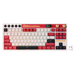 RK ROYAL KLUDGE M87 Wireless Gaming Keyboard RED Famicom Beige Switch