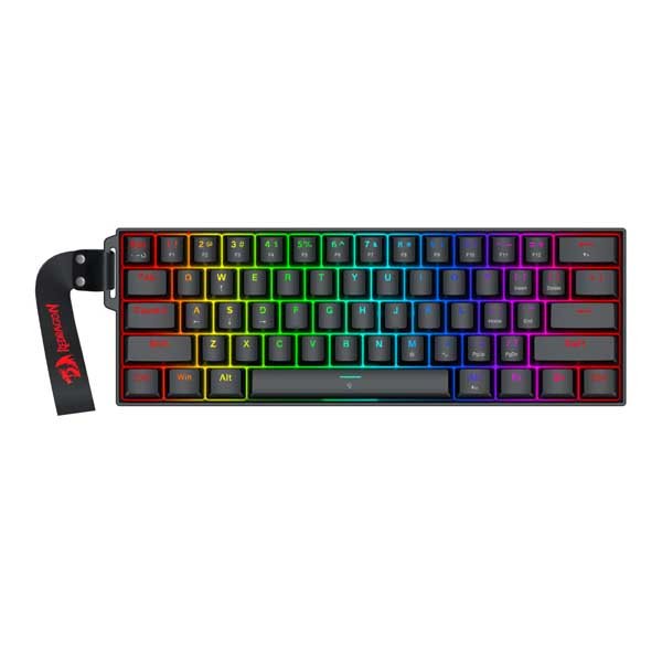 Redragon K617 FIZZ Magnetic Plus 60% Wired Mechanical Keyboard with Strap Black (Magnetic Switch)