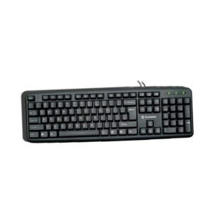 Consistent Classic Silver Wired Keyboard (SK101) for Windows, USB Plug-and-Play, Full-Size, Spill-Resistant, Curved Space Bar(Black)