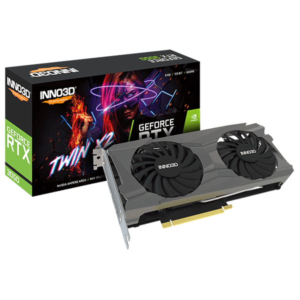 INNO3D Nvidia Geforce RTX 3050 Twin X2 8Gb Gddr6 128-Bit Pci-E 4.0 Integrated Gaming Graphics Card - N30502-08D6-1711Va41